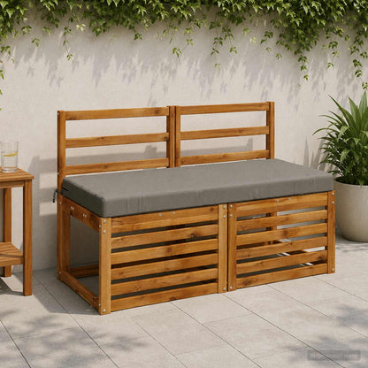 vidaXL Bench Cushion SOEST 100% Polyester Grey 110 x 50 x 8 cm