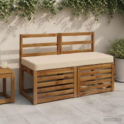 vidaXL Bench Cushions SOEST 2 pcs 100% Polyester Cream 120 x 50 x 8 cm