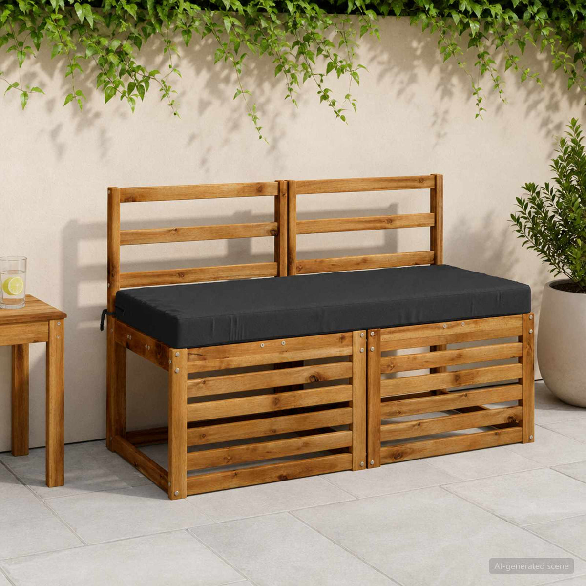 vidaXL Bench Cushion SOEST 100% Polyester Anthracite 120 x 50 x 8 cm