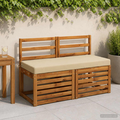 vidaXL Bench Cushion SOEST 100% Polyester Beige 110 x 50 x 8 cm