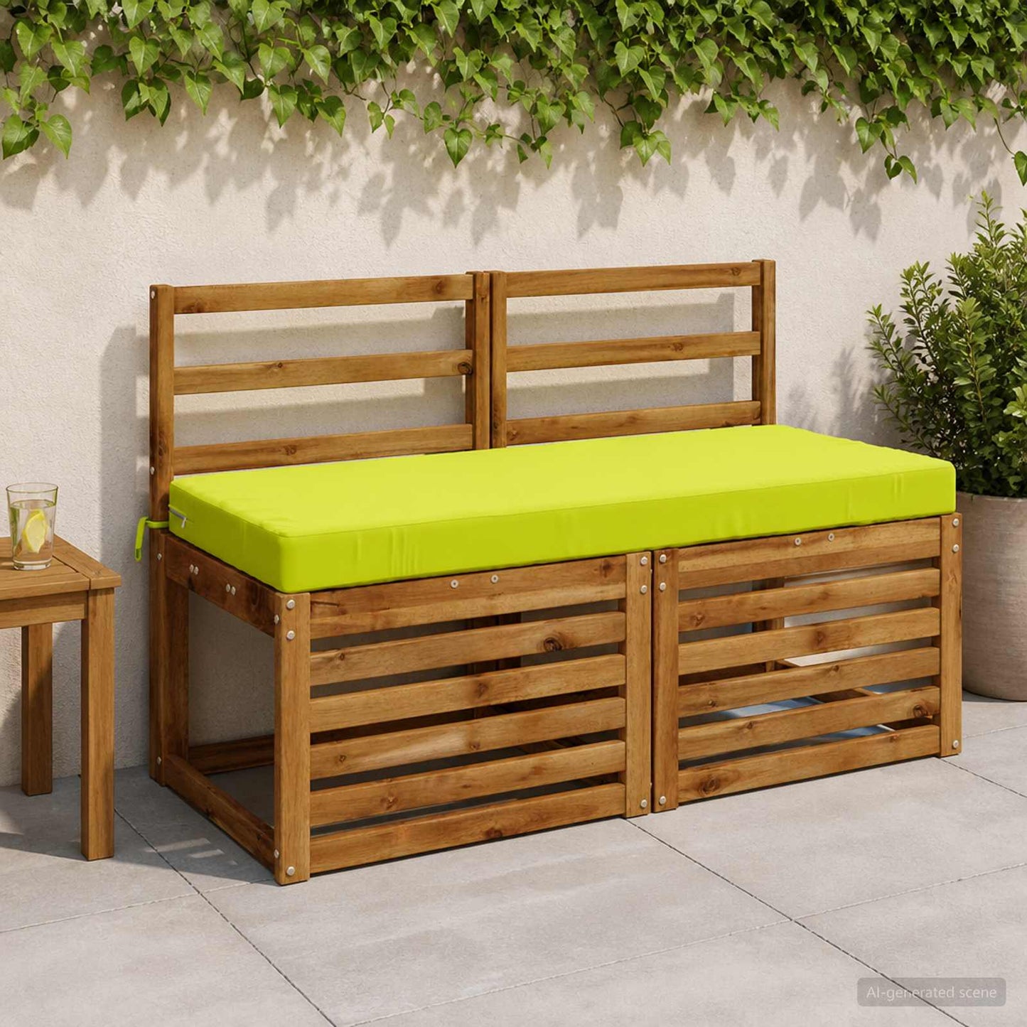vidaXL Bench Cushion SOEST 100% Polyester Bright Green 110 x 50 x 8 cm
