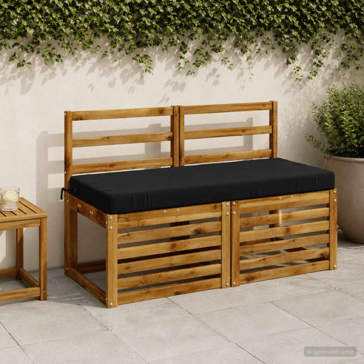vidaXL Bench Cushion SOEST 100% Polyester Black 120 x 50 x 8 cm
