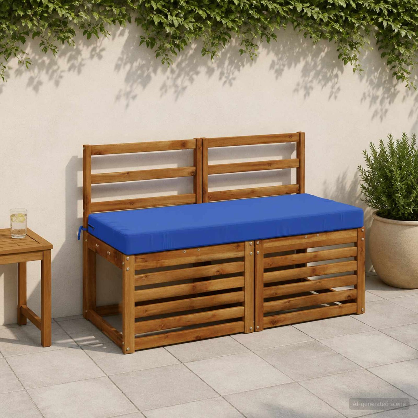 vidaXL 2-Piece Bench Cushions SOEST 2 pcs 100% Polyester Royal Blue