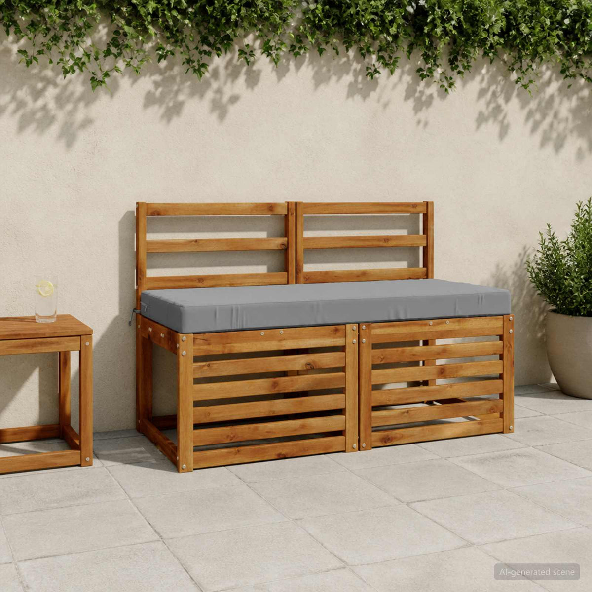 vidaXL 2-Piece Bench Cushions SOEST 2 pcs 100% Polyester Grey