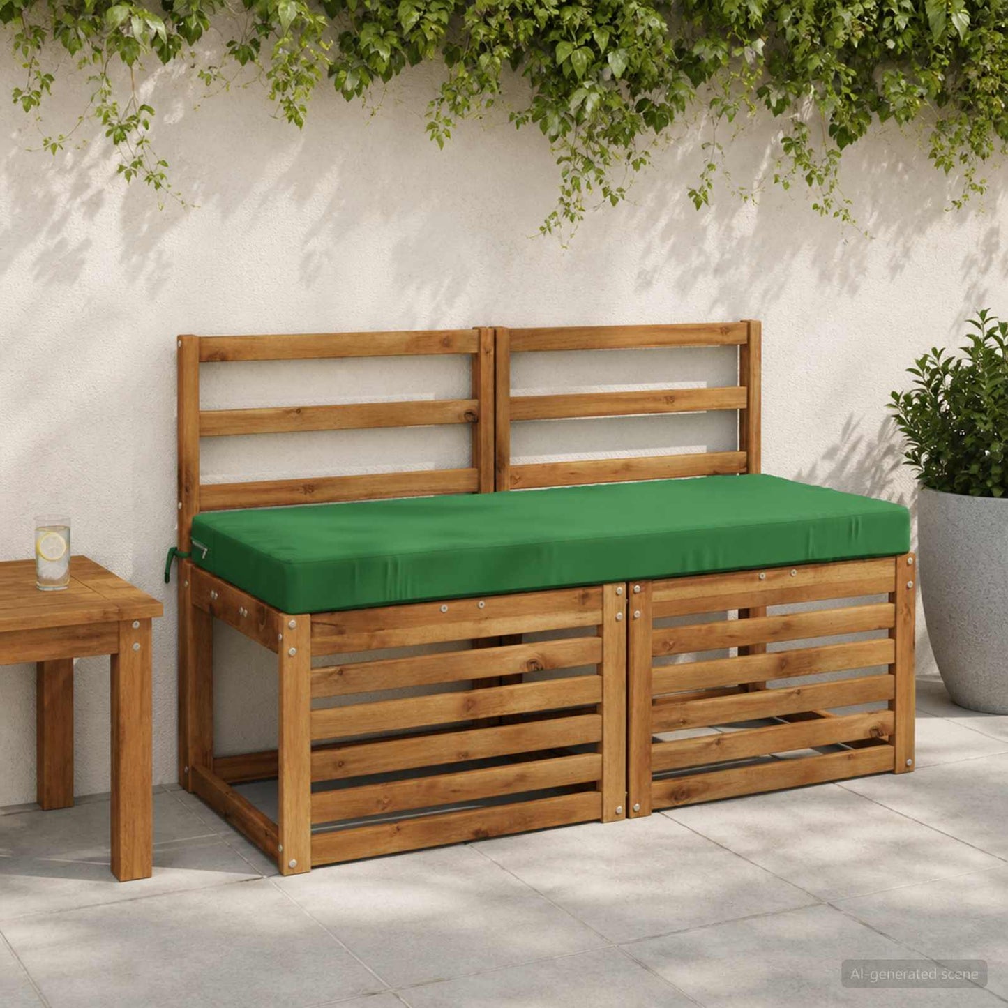 vidaXL 2-Piece Bench Cushions SOEST 2 pcs 100% Polyester Green