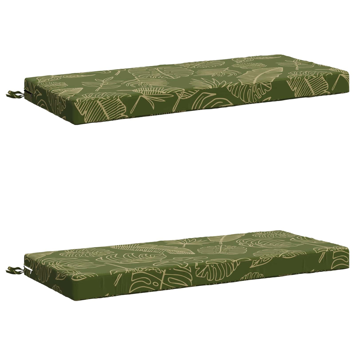 vidaXL Bench Cushions SOEST 2 pcs 100% Polyester Leaf Design