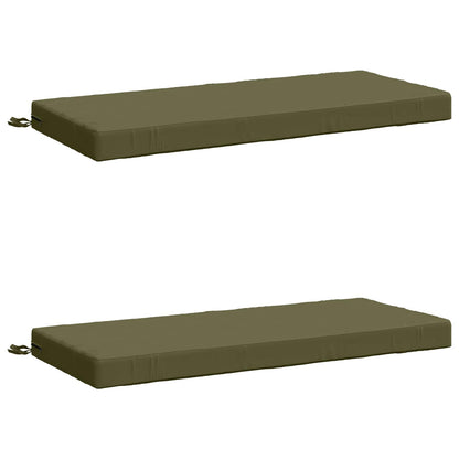 vidaXL 2-Piece Bench Cushions SOEST 2 pcs 100% Polyester Olive Green
