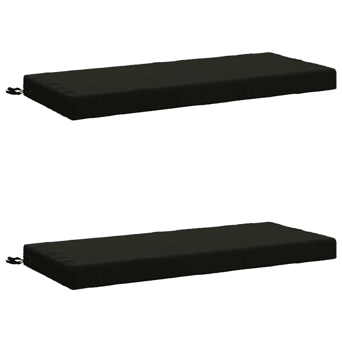 vidaXL Bench Cushions SOEST 2 pcs 100% Polyester Black 120 x 50 x 8 cm