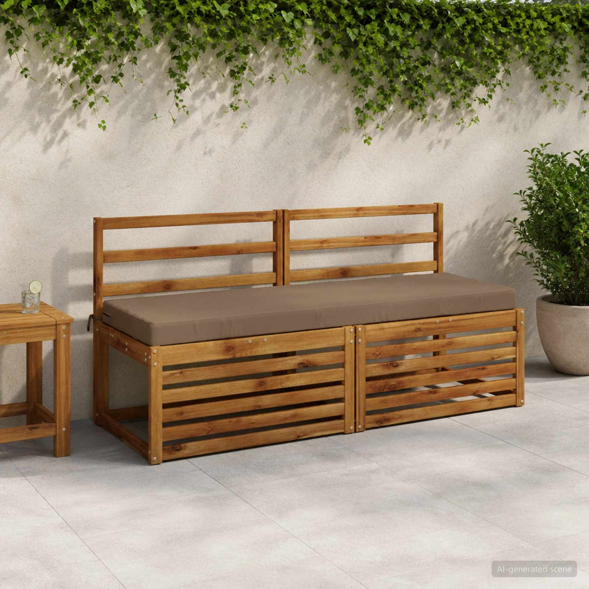 vidaXL Bench Cushion SOEST 100% Polyester Taupe 150 x 50 x 8 cm