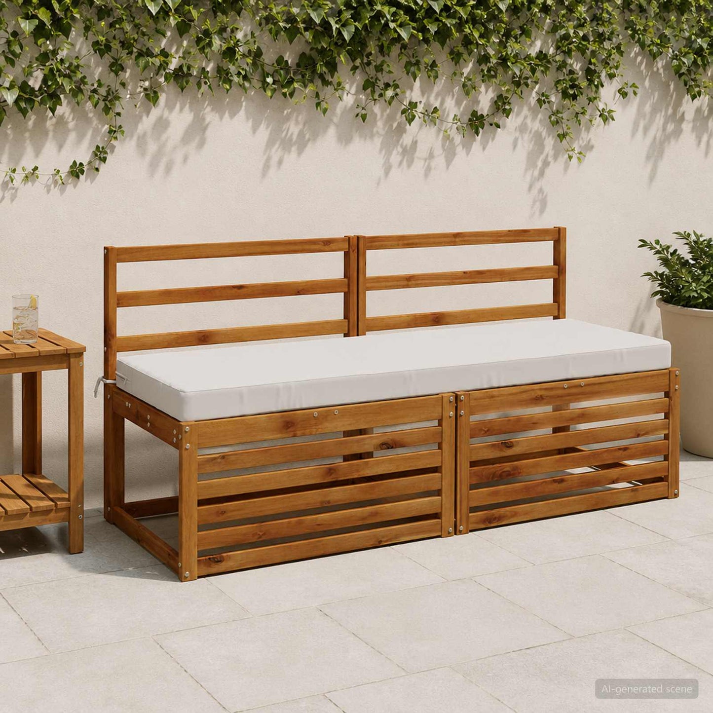 vidaXL Bench Cushion SOEST 100% Polyester White 150 x 50 x 8 cm