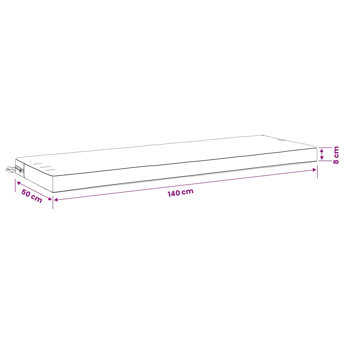vidaXL 2-Piece Bench Cushions SOEST 2 pcs 100% Polyester White