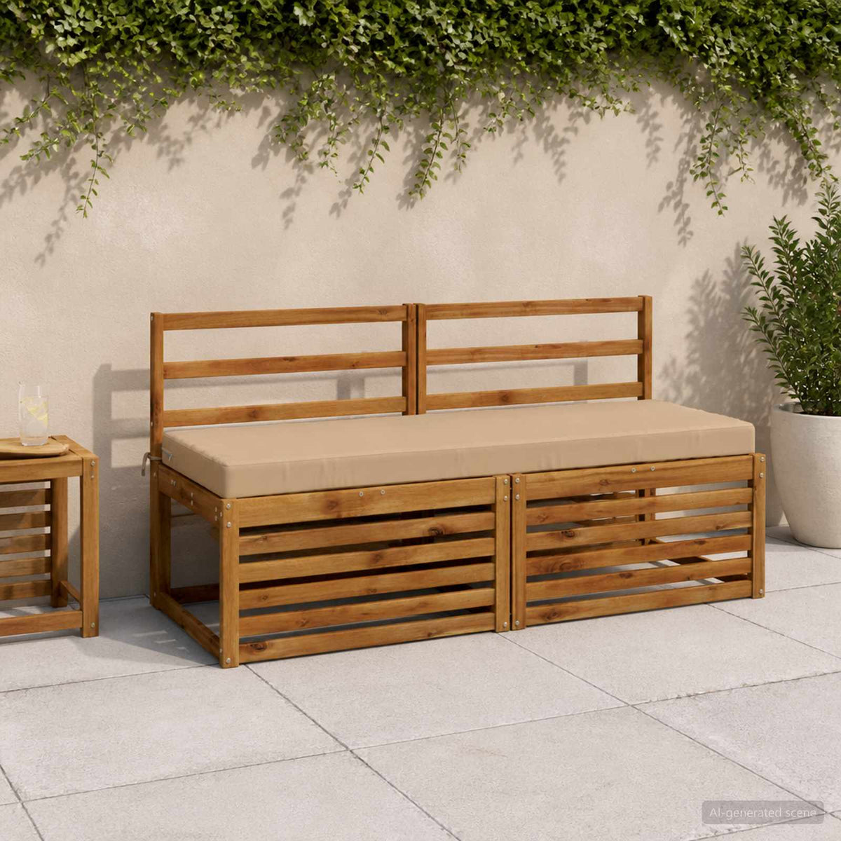 vidaXL 2-Piece Bench Cushions SOEST 2 pcs 100% Polyester Sand