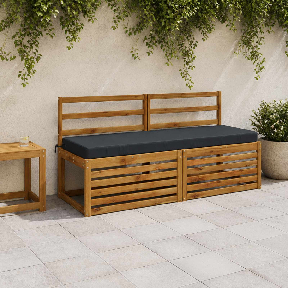 vidaXL Bench Cushions SOEST 2 pcs 100% Polyester Dark Blue