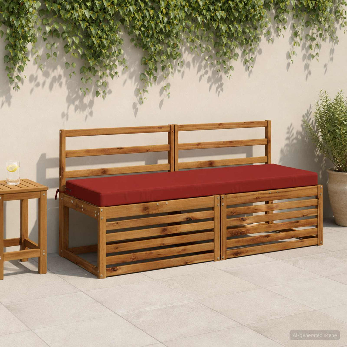 vidaXL 2-Piece Bench Cushions SOEST 2 pcs 100% Polyester Red