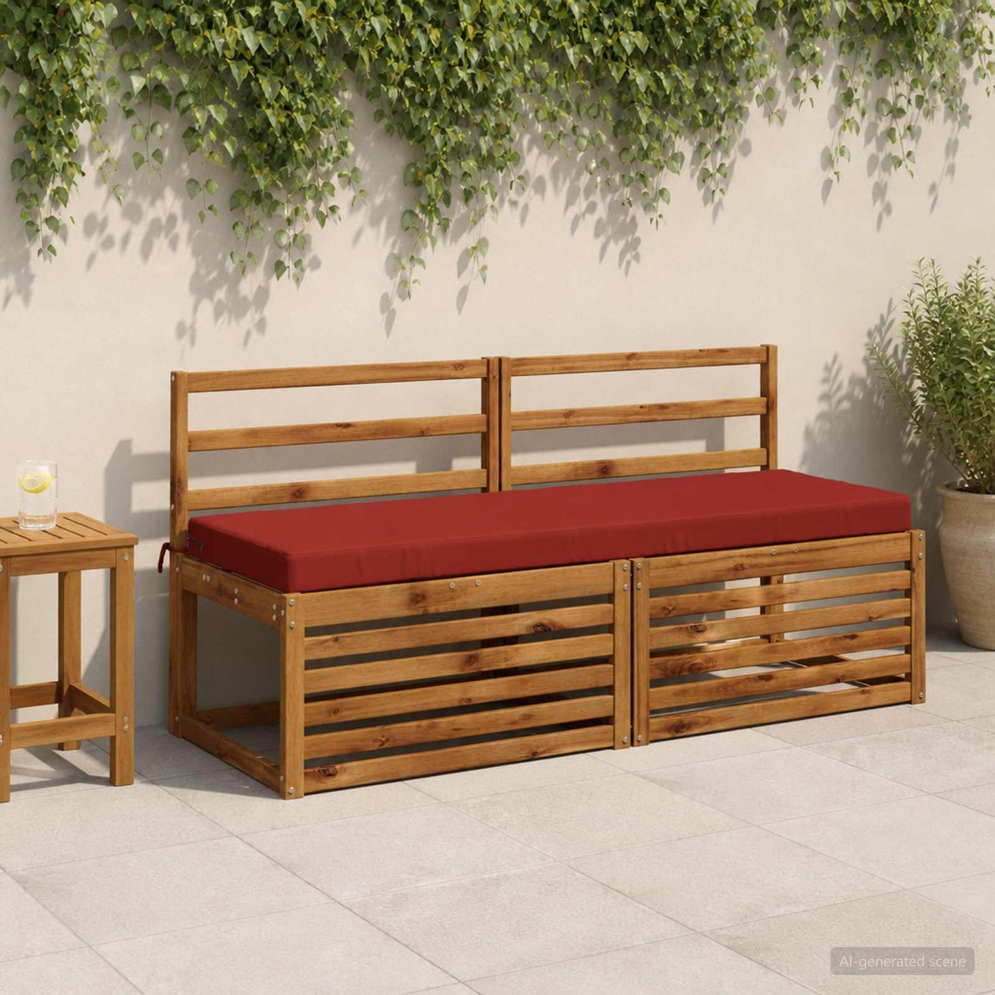 vidaXL Bench Cushion SOEST 100% Polyester Red 140 x 50 x 8 cm