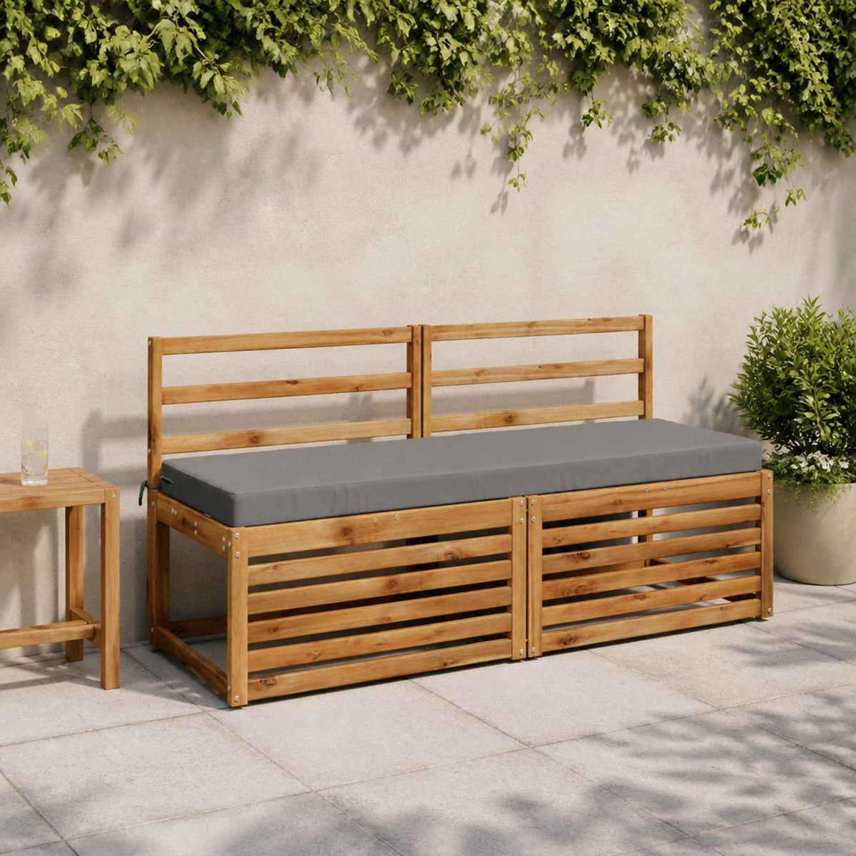 vidaXL Bench Cushion SOEST 100% Polyester Grey 140 x 50 x 8 cm