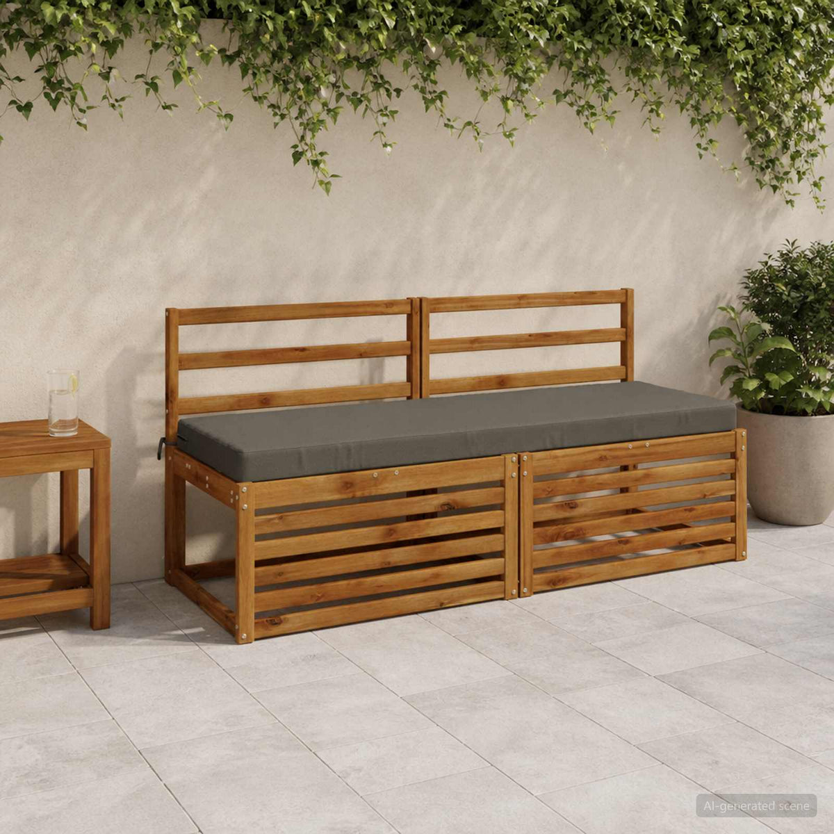 vidaXL Bench Cushion SOEST 100% Polyester Grey 150 x 50 x 8 cm