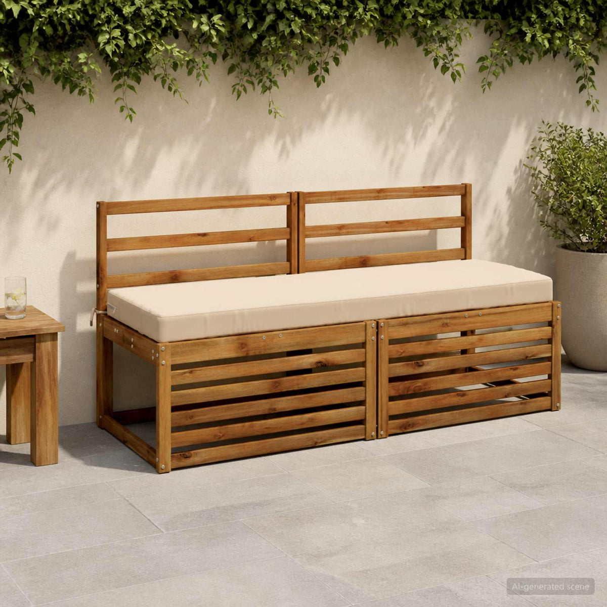 vidaXL 2-Piece Bench Cushions SOEST 2 pcs 100% Polyester Cream