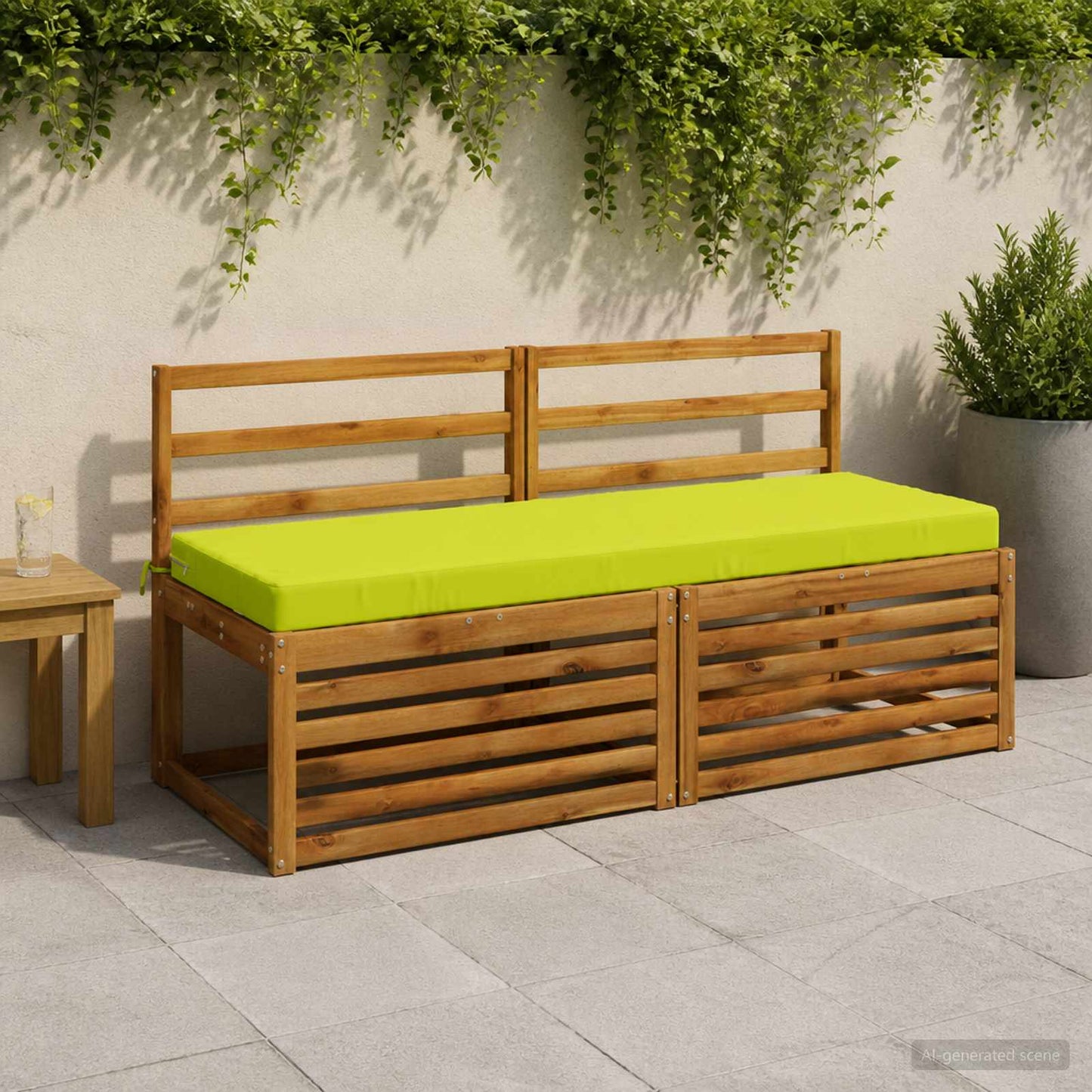 vidaXL 2-Piece Bench Cushions SOEST 2 pcs 100% Polyester Bright Green