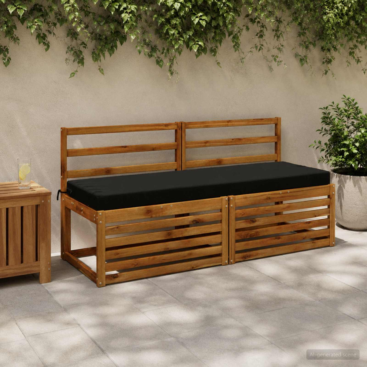 vidaXL Bench Cushion SOEST 100% Polyester Black 150 x 50 x 8 cm