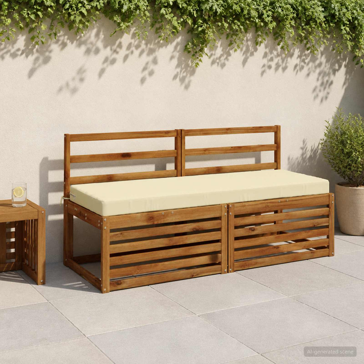 vidaXL 2-Piece Bench Cushions SOEST 2 pcs 100% Polyester Cream