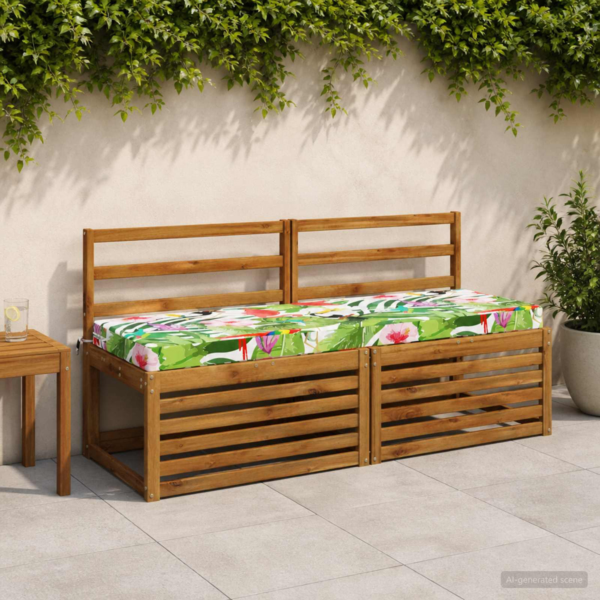 vidaXL 2-Piece Bench Cushions SOEST 2 pcs 100% Polyester Multicolour