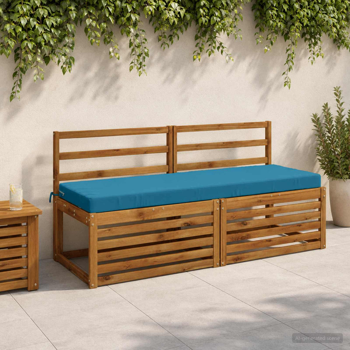vidaXL 2-Piece Bench Cushions SOEST 2 pcs 100% Polyester Light Blue