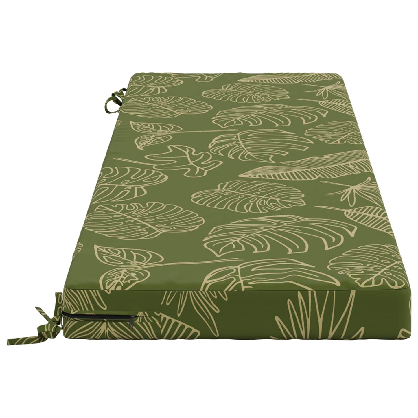 vidaXL Bench Cushion SOEST 100% Polyester Leaf Design 140 x 50 x 8 cm