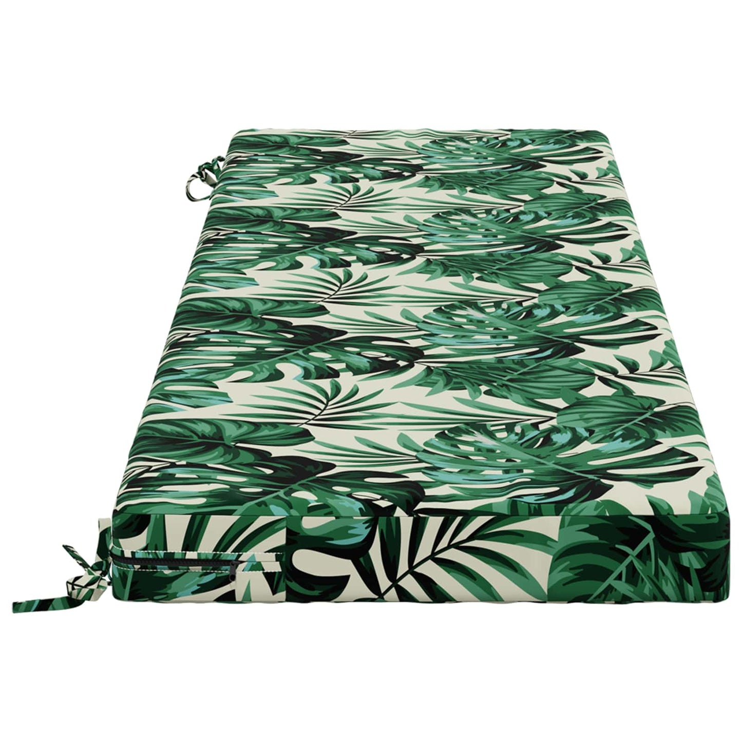 vidaXL Bench Cushion SOEST 100% Polyester Leaf Pattern 140 x 50 x 8 cm