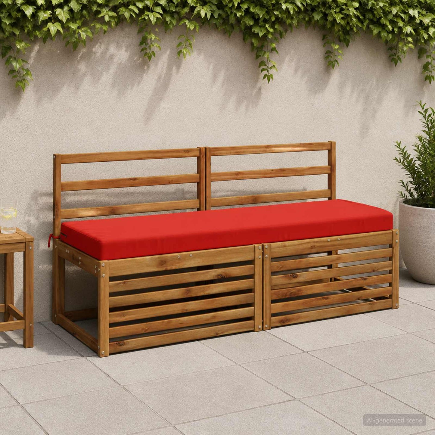 vidaXL Bench Cushion SOEST 100% Polyester Red 150 x 50 x 8 cm