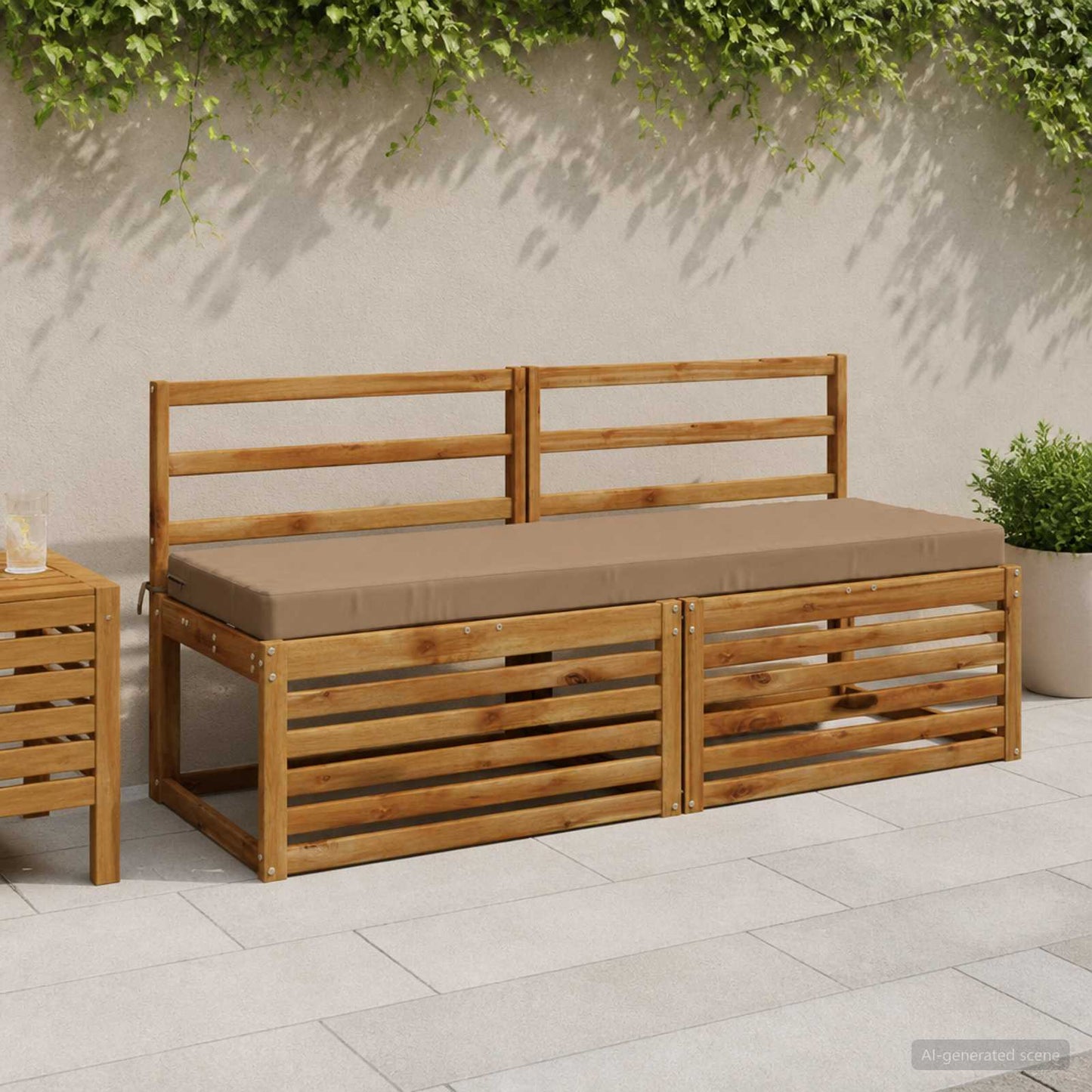 vidaXL 2-Piece Bench Cushions SOEST 2 pcs 100% Polyester Taupe