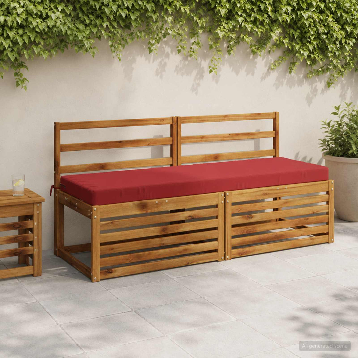 vidaXL 2-Piece Bench Cushions SOEST 2 pcs 100% Polyester Wine Red