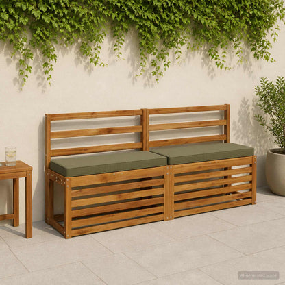 vidaXL 2-Piece Bench Cushions VUGHT 2 pcs 100% Polyester Olive Green
