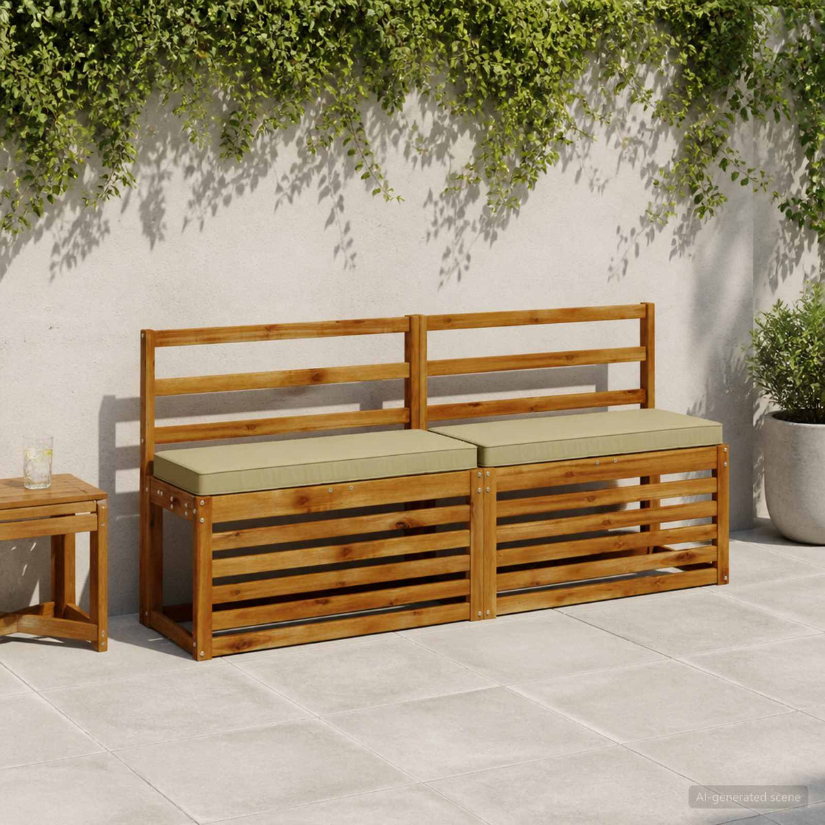 vidaXL 2-Piece Bench Cushions VUGHT 2 pcs 100% Polyester Light Green