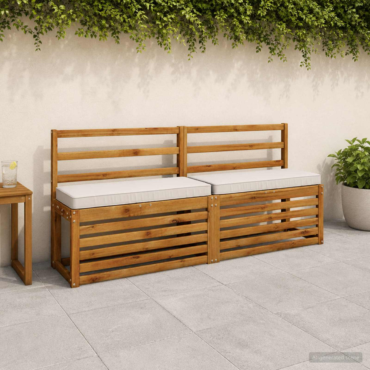 vidaXL 1-Piece Bench Cushion VUGHT 100% Polyester White 60 x 30 x 5 cm