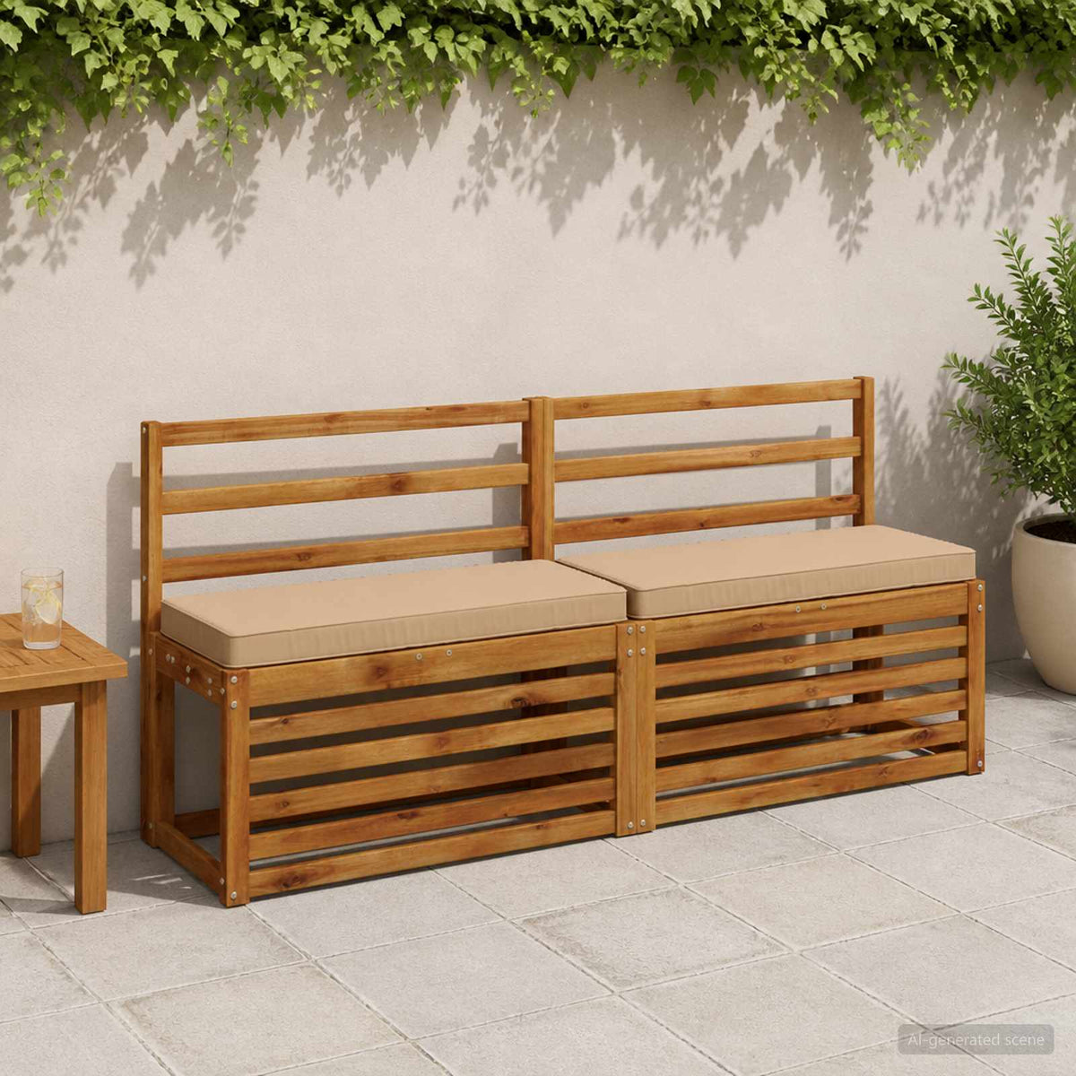 vidaXL 1-Piece Bench Cushion VUGHT 100% Polyester Sand 60 x 30 x 5 cm