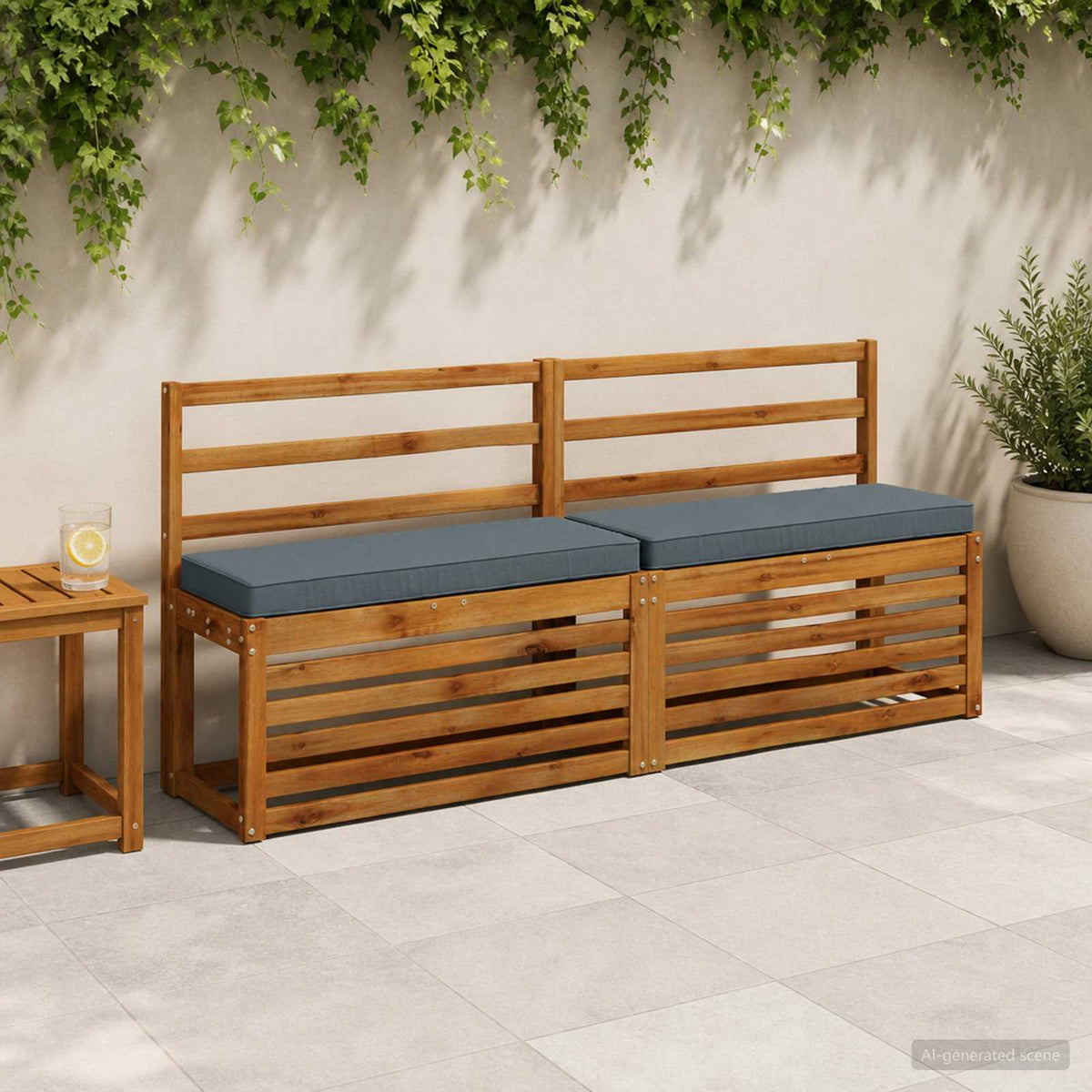 vidaXL 1-Piece Bench Cushion VUGHT 100% Polyester Blue 80 x 30 x 5 cm