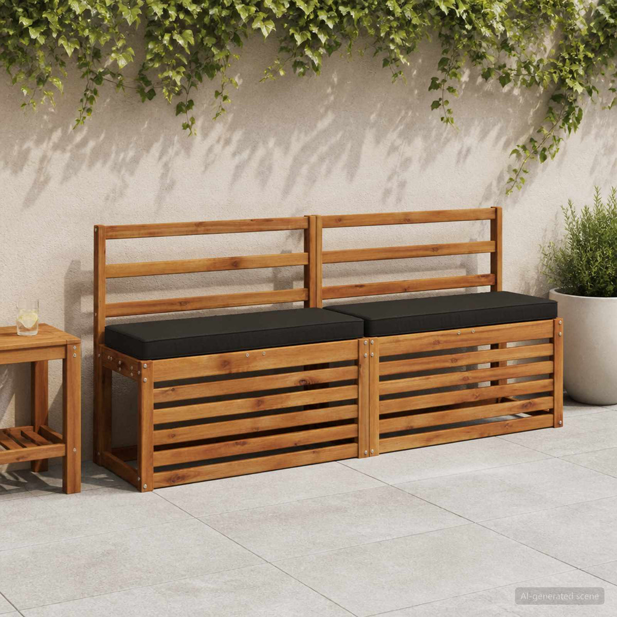 vidaXL 1-Piece Bench Cushion VUGHT 100% Polyester Black 60 x 30 x 5 cm