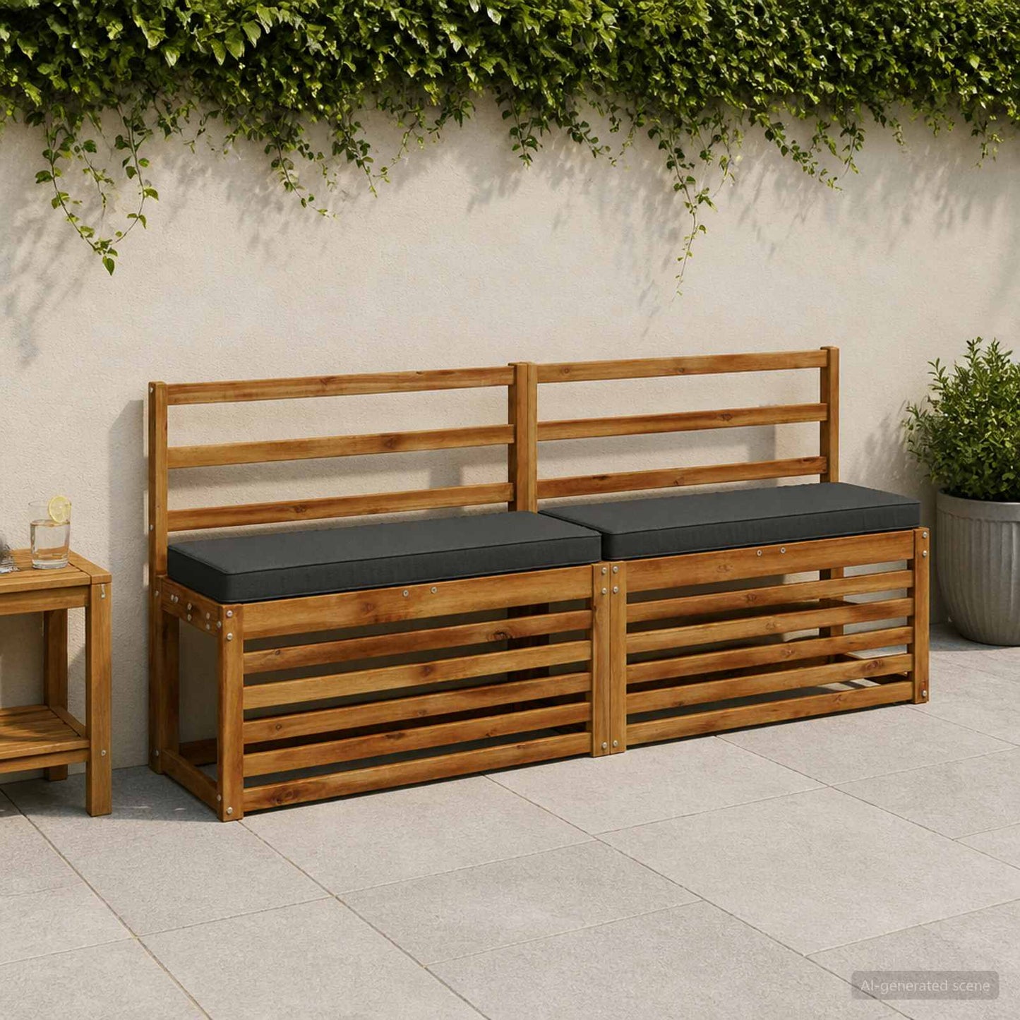 vidaXL 2-Piece Bench Cushions VUGHT 2 pcs 100% Polyester Anthracite