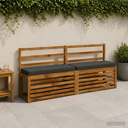 vidaXL 2-Piece Bench Cushions VUGHT 2 pcs 100% Polyester Anthracite