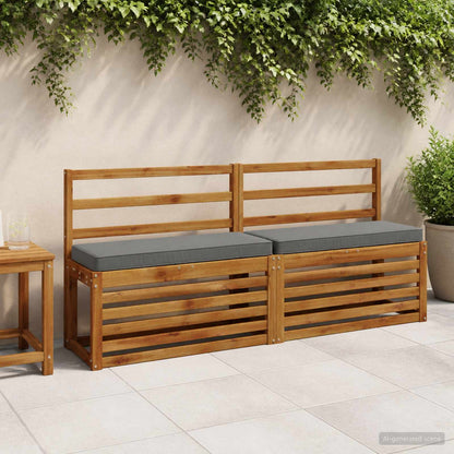 vidaXL 2-Piece Bench Cushions VUGHT 2 pcs 100% Polyester Grey