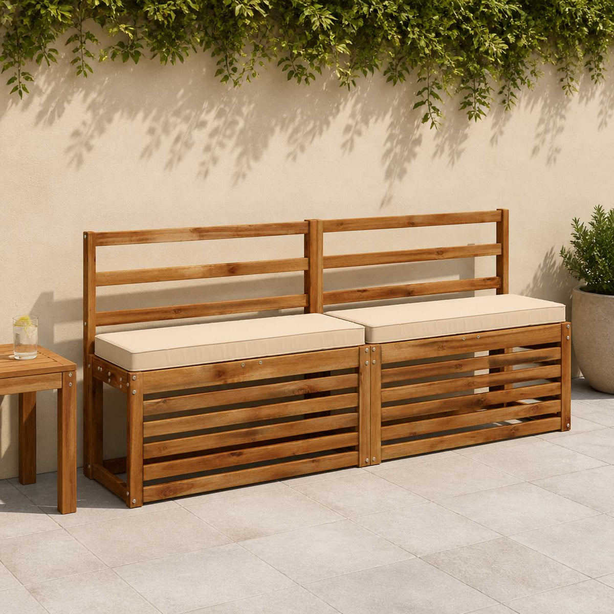 vidaXL 1-Piece Bench Cushion VUGHT 100% Polyester Cream 60 x 30 x 5 cm