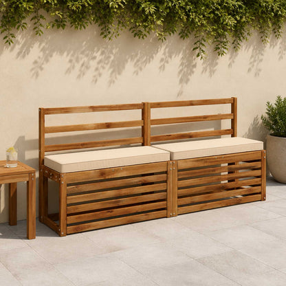 vidaXL 1-Piece Bench Cushion VUGHT 100% Polyester Cream 60 x 30 x 5 cm