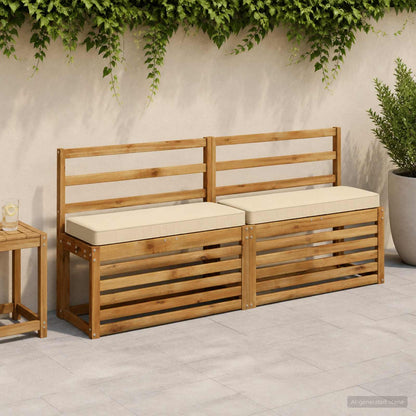 vidaXL 2-Piece Bench Cushions VUGHT 2 pcs 100% Polyester Beige