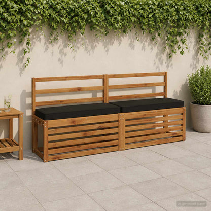 vidaXL 2-Piece Bench Cushions VUGHT 2 pcs 100% Polyester Black