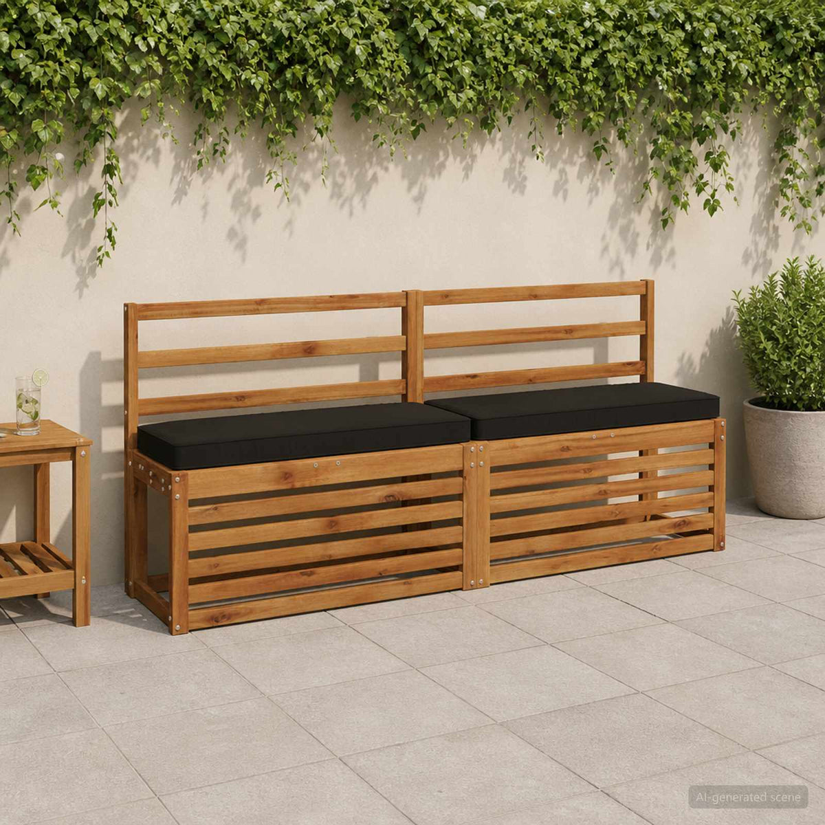 vidaXL 1-Piece Bench Cushion VUGHT 100% Polyester Black 80 x 40 x 5 cm