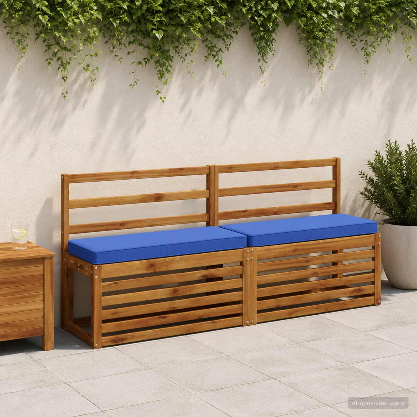 vidaXL 1-Piece Bench Cushion VUGHT 100% Polyester Royal Blue