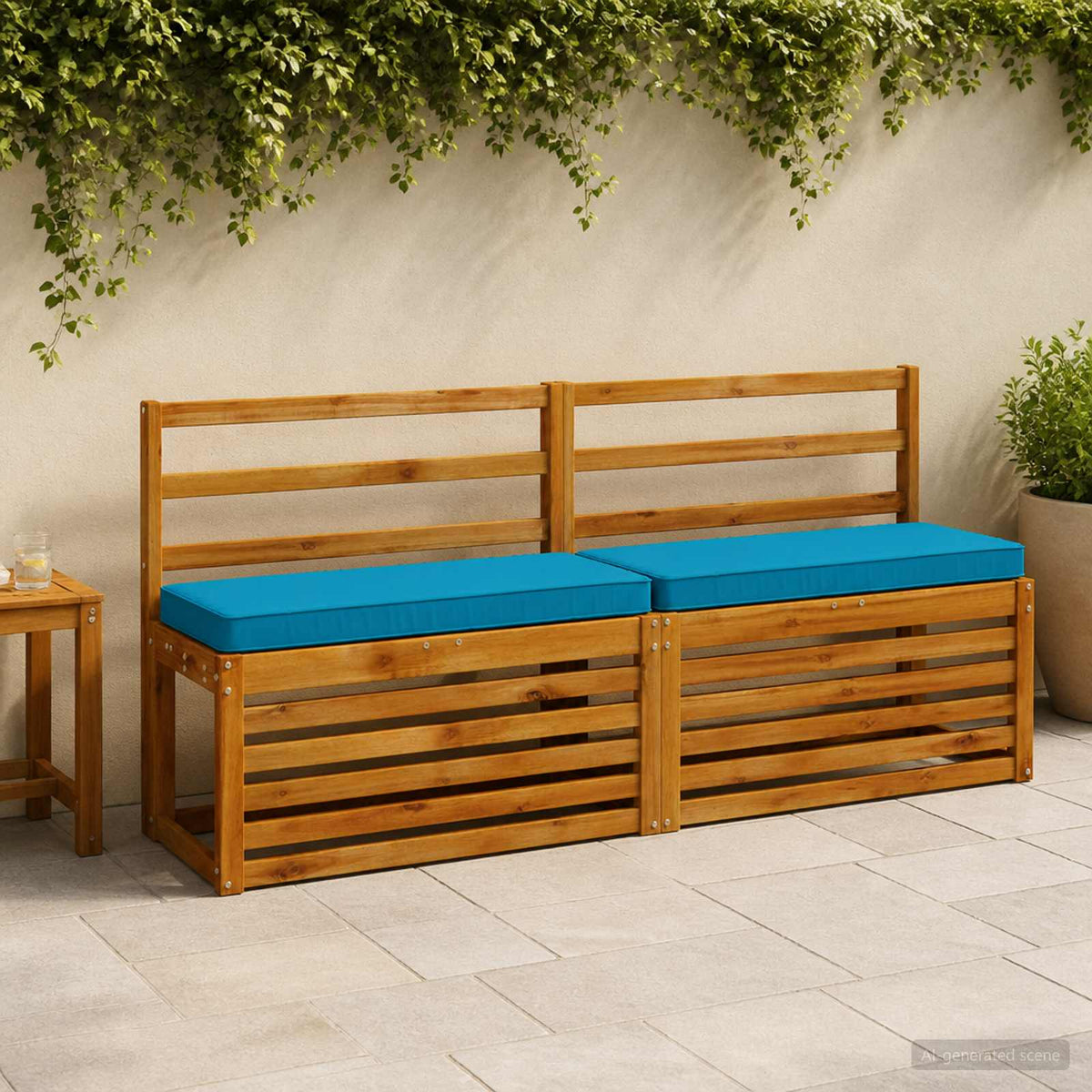 vidaXL 2-Piece Bench Cushions VUGHT 2 pcs 100% Polyester Light Blue