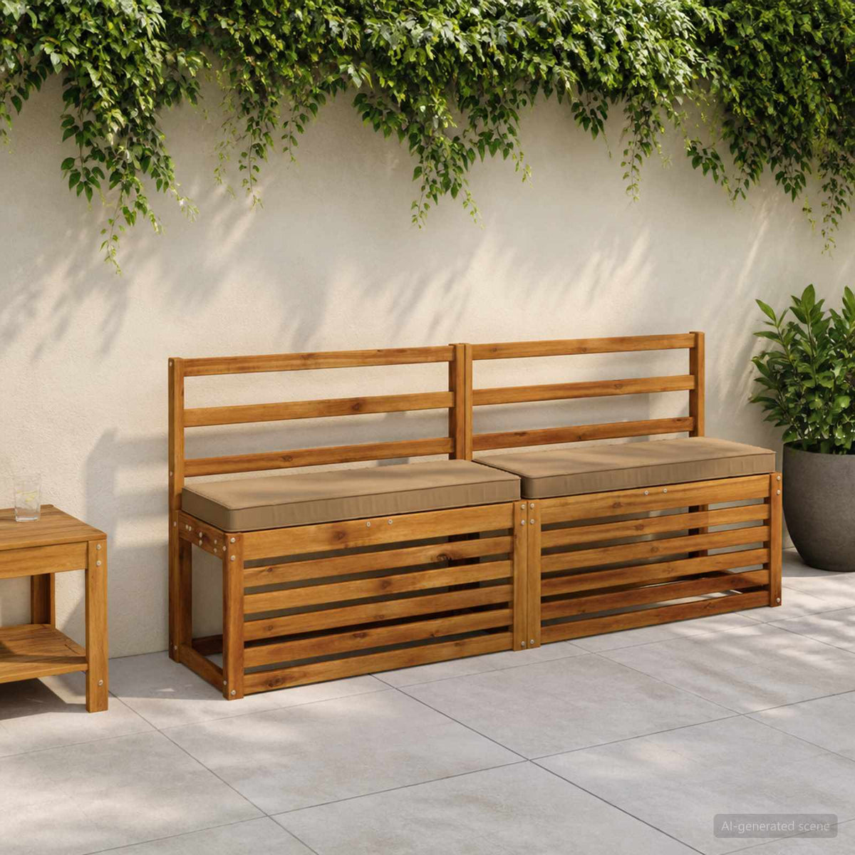 vidaXL 2-Piece Bench Cushions VUGHT 2 pcs 100% Polyester Taupe