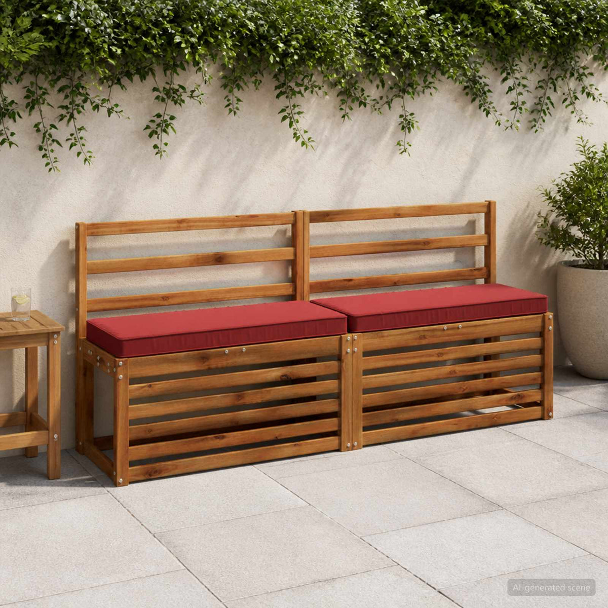 vidaXL 2-Piece Bench Cushions VUGHT 2 pcs 100% Polyester Wine Red